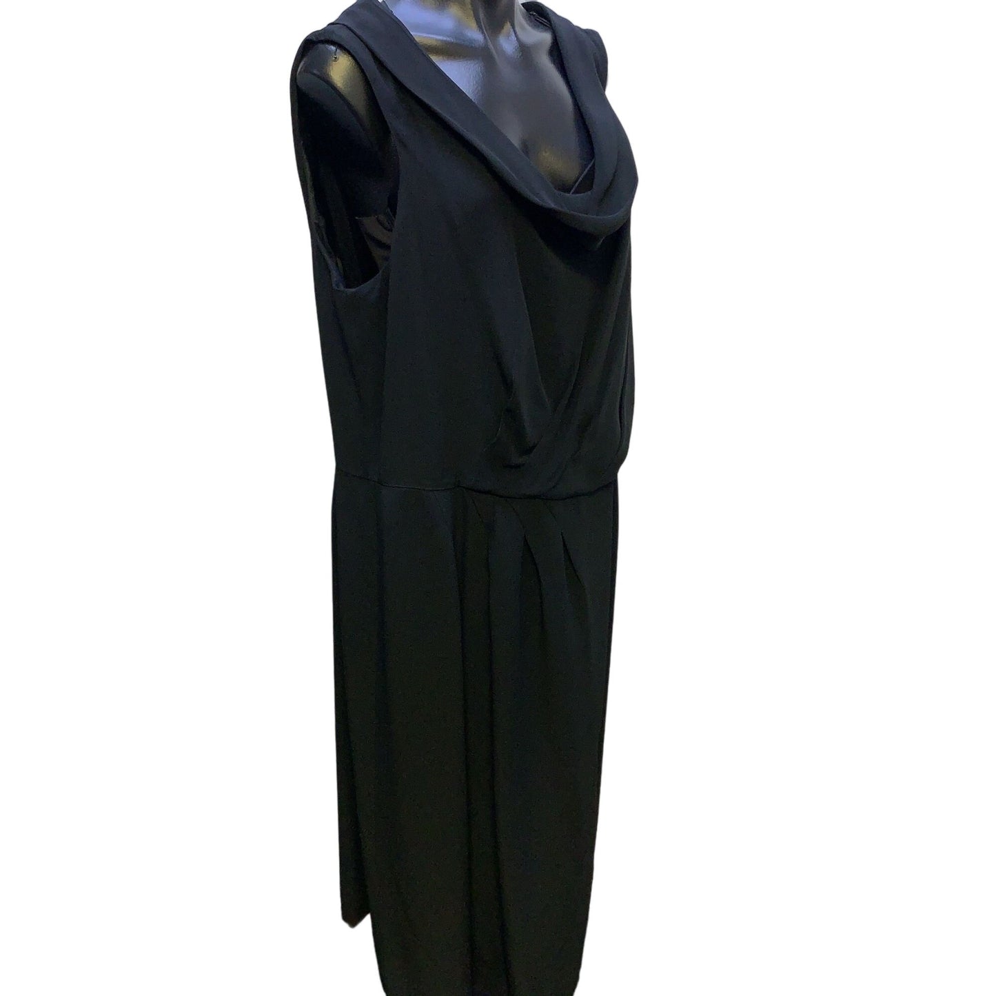 *Lafayette 148 Black Draped Collar Cocktail Dress Size 22