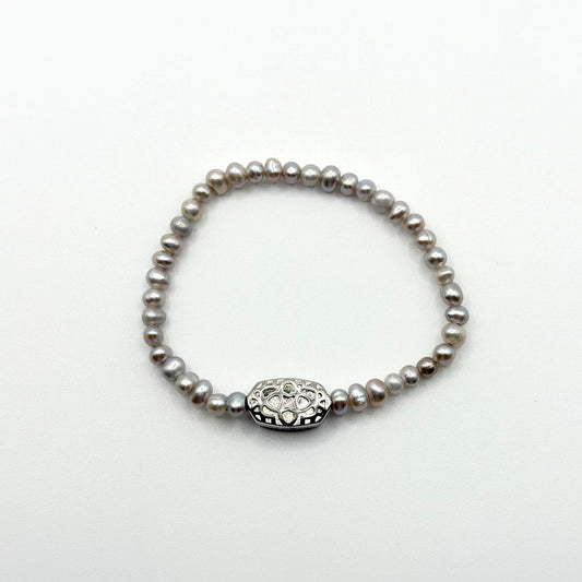 Kendra Scott Elaina Bracelet Gray Mix Silver-Plated With Freshwater Pearls & Drusy Accent