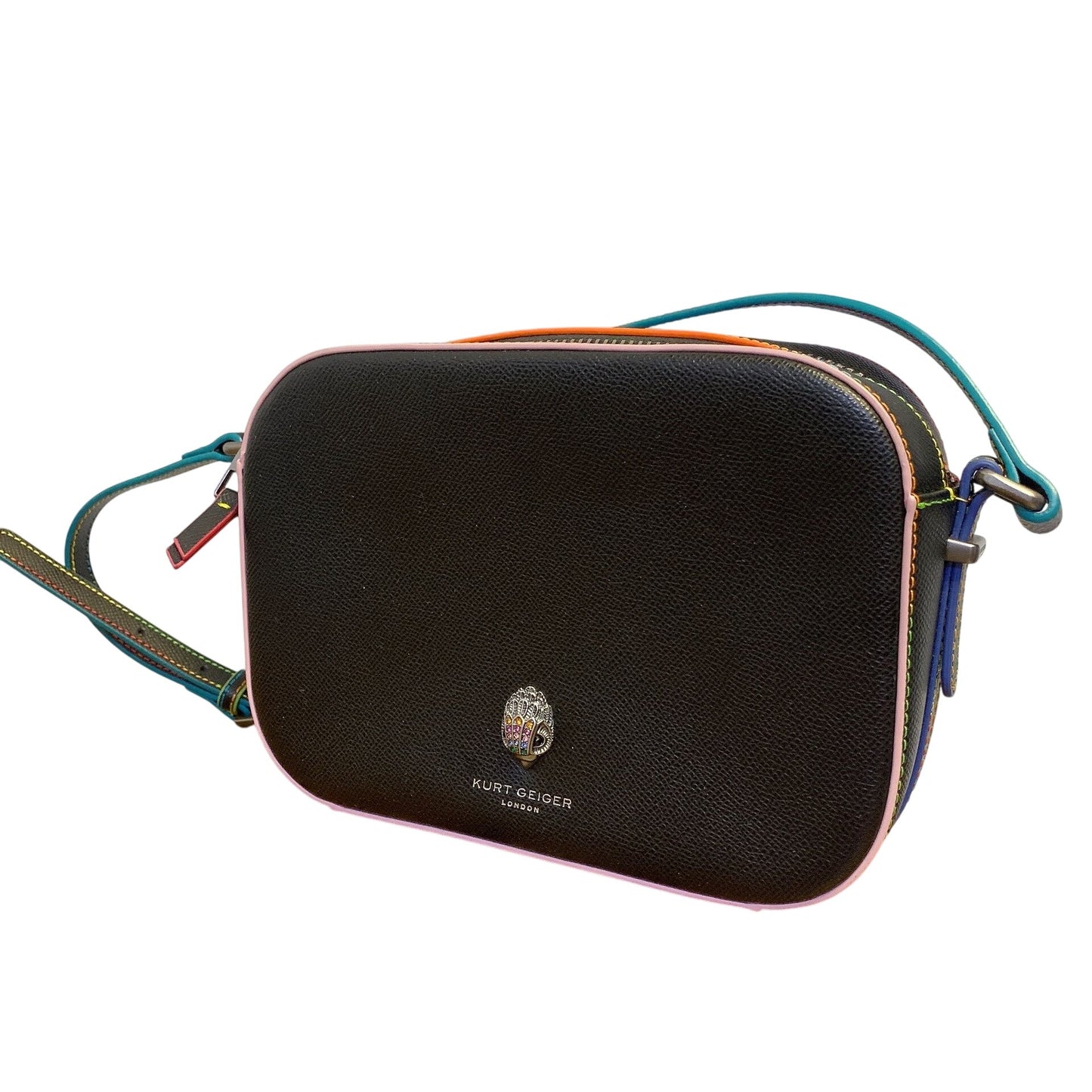 Kurt Geiger London Black Rainbow Edge Crossbody Bag With Adjustable Strap