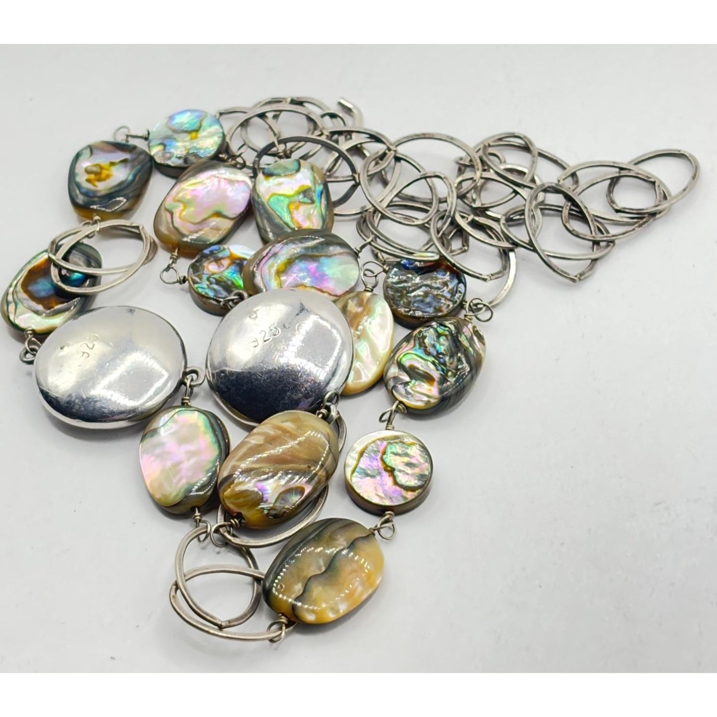 Sterling Silver & Abalone Shell Necklace 925