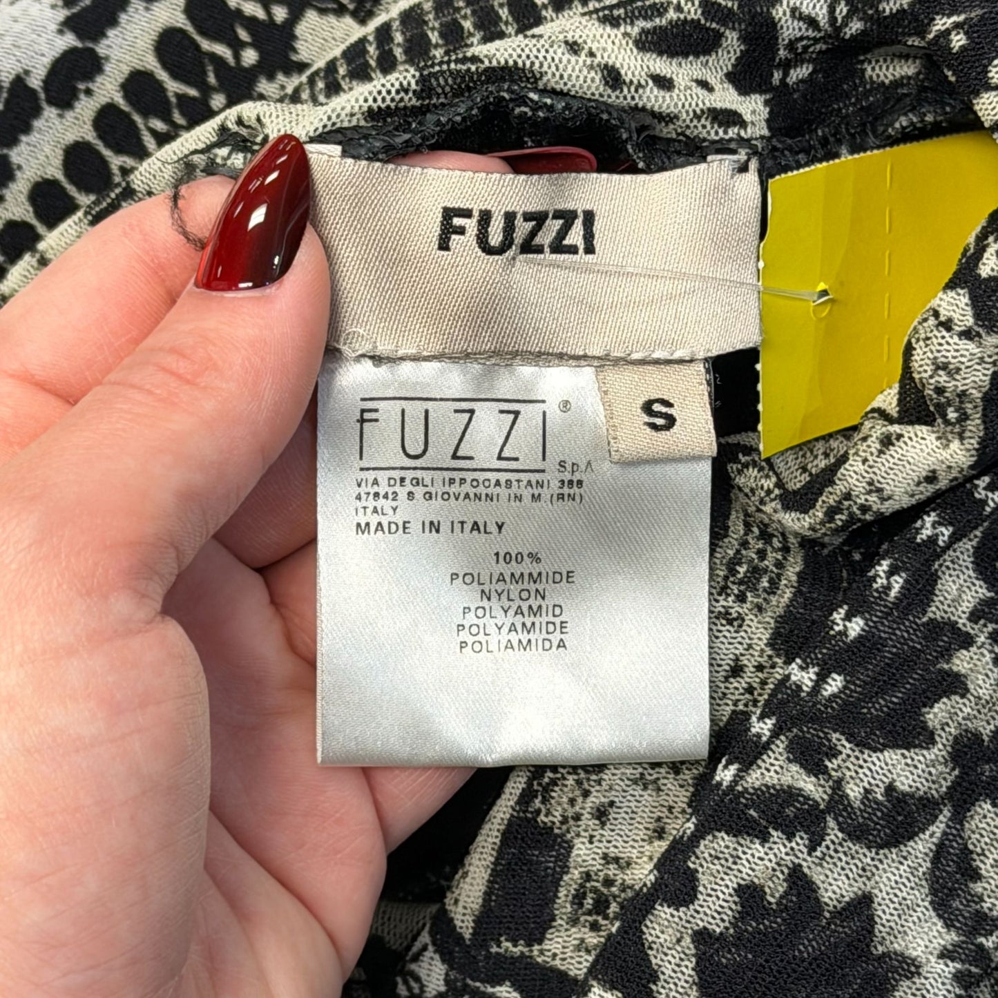 Fuzzi Black & Gray High-Waist Wide-Leg Pants S