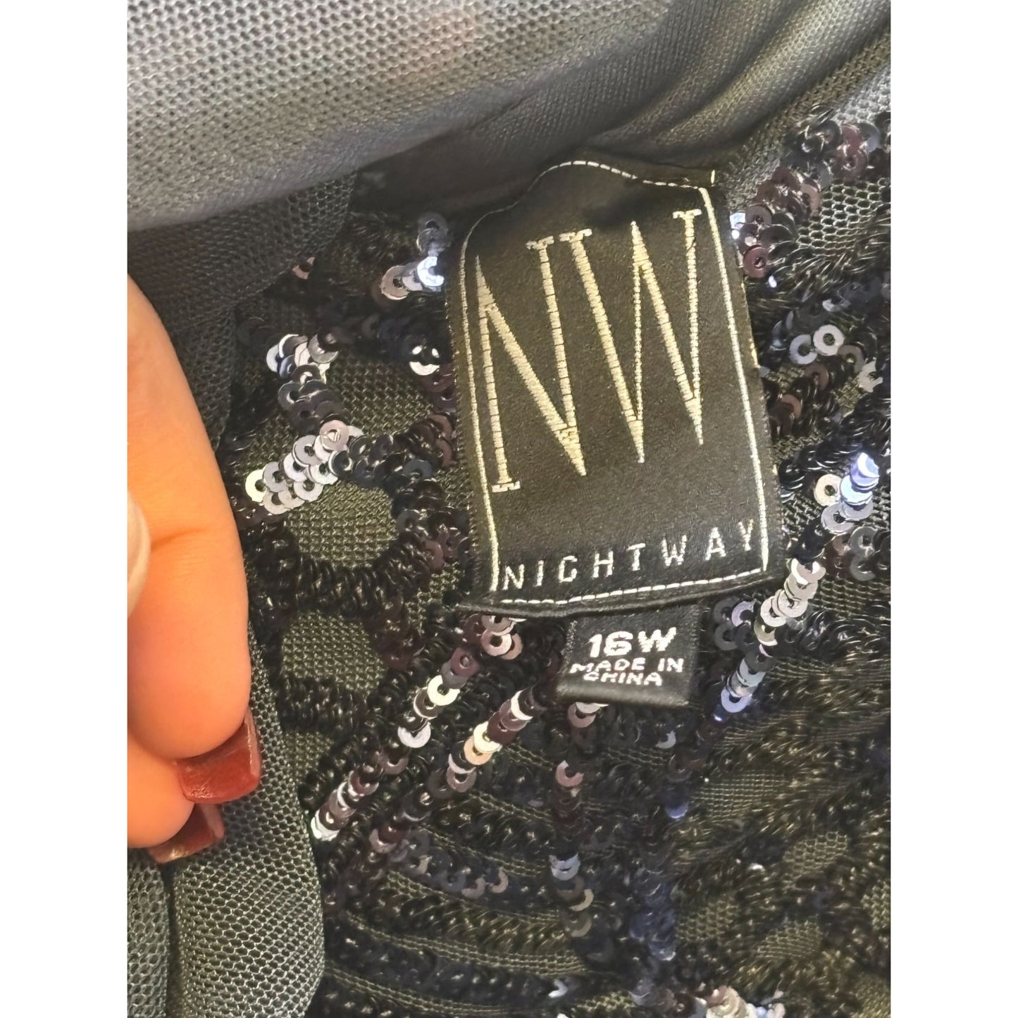 NWNightwear NWT Beaded Gown Navy Blue 16W