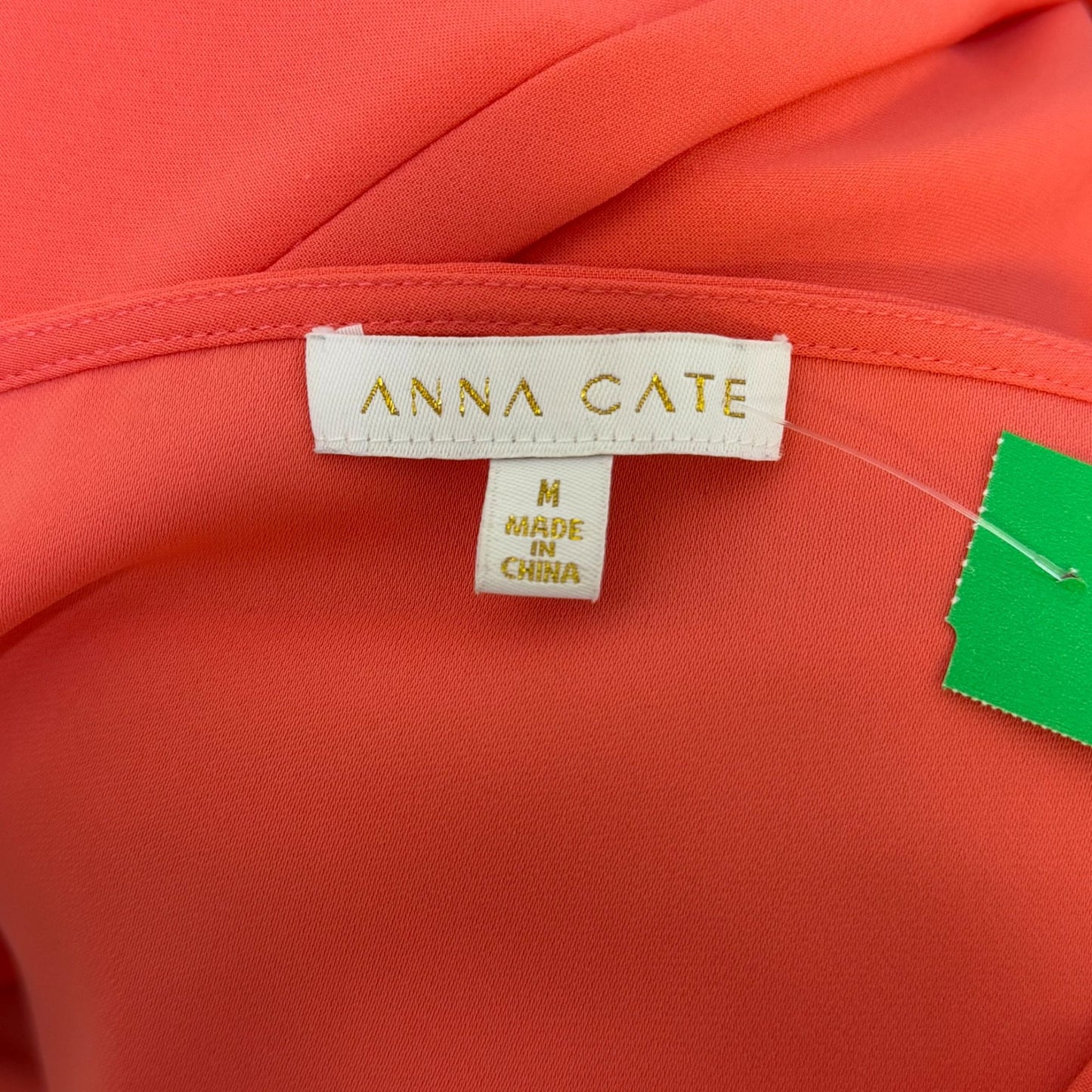 Anna Cate Coral Shift Dress With Ruffle Sleeves Size M