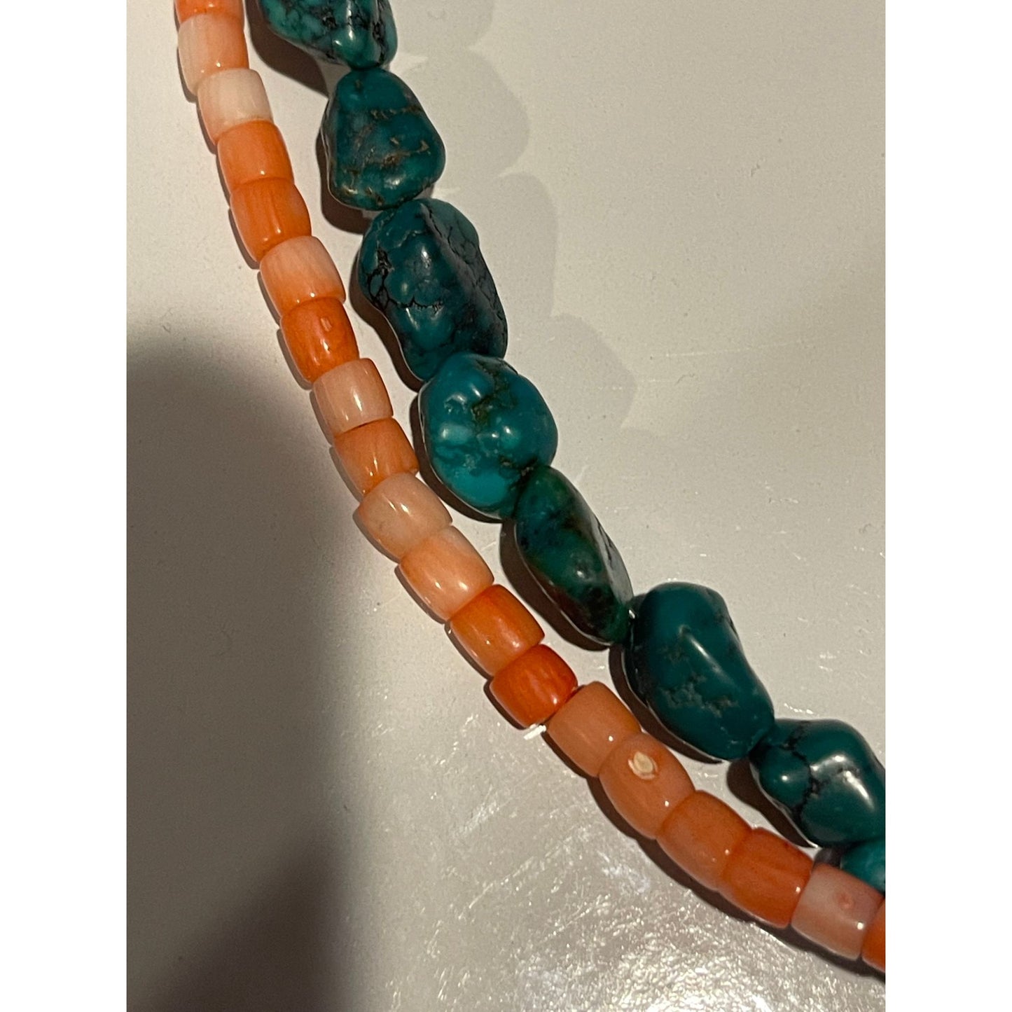 Turquoise Coral Doubled Tier Necklace
