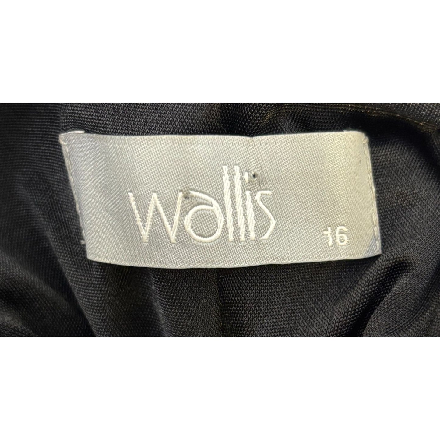 Wallis Vintage Black Evening Gown Dress Asymmetric Drape 16