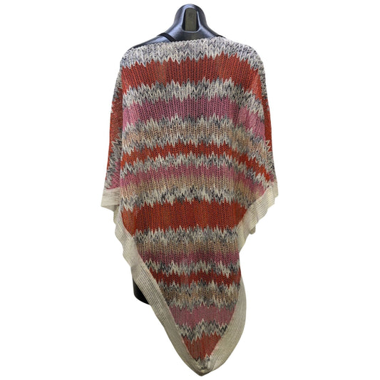 Missoni Crochet Multicolor Zigzag Poncho Italy OS