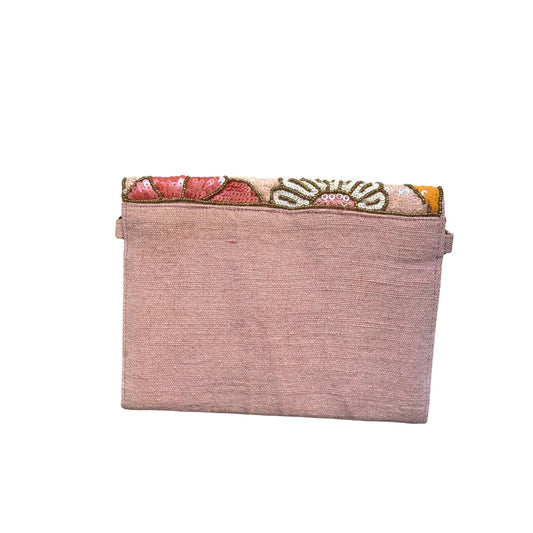 America & Beyond NWT Beaded Floral Clutch Multicolor