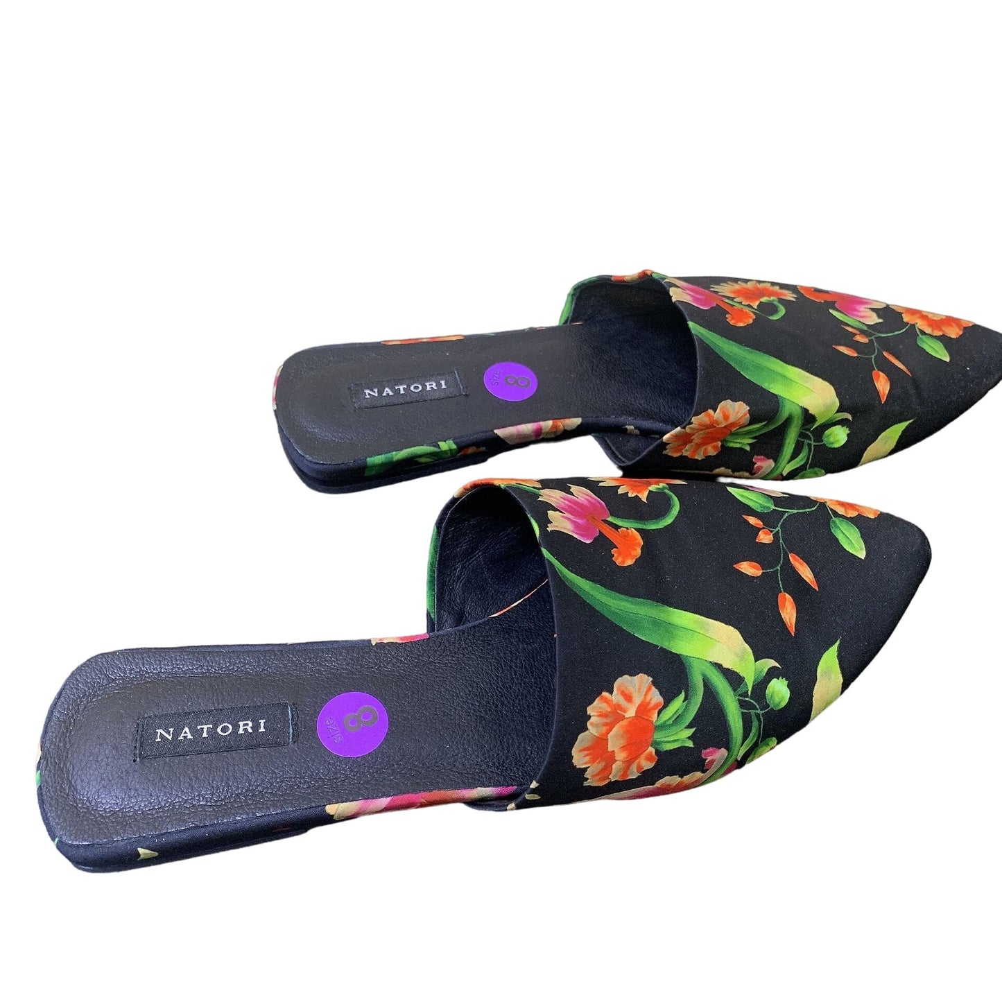 Natori Adore Floral Satin Mules 8