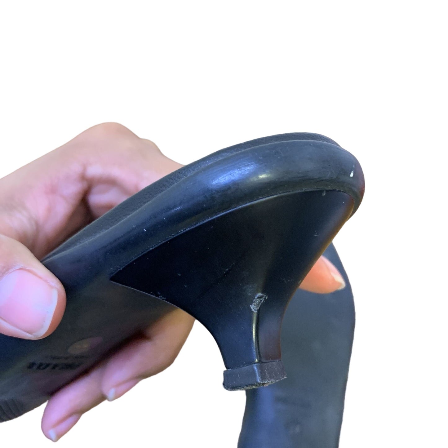*Prada Black Leather Kitten Heels Size 37/ 6.5