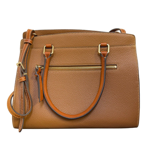 Dooney & Bourke Pebble Grain Leather Tan Handbag With Adjustable Strap