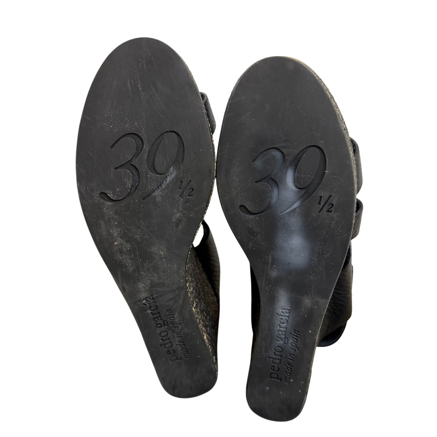 Pedro Garcia Black Wedge Sandals Size 9