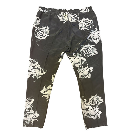 Biya by Johnny Was Silk Floral Print Black & Gray Pants Size XL