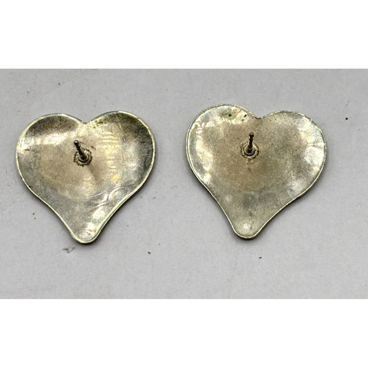 Unique 925 Sterling Silver Heart Art Earrings