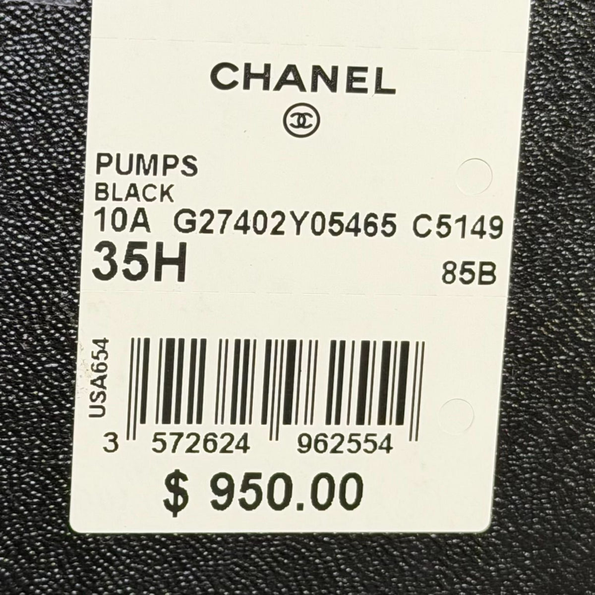 Chanel Black & White Tweed Pump Heels w/Fabric Flower Detail Size 5