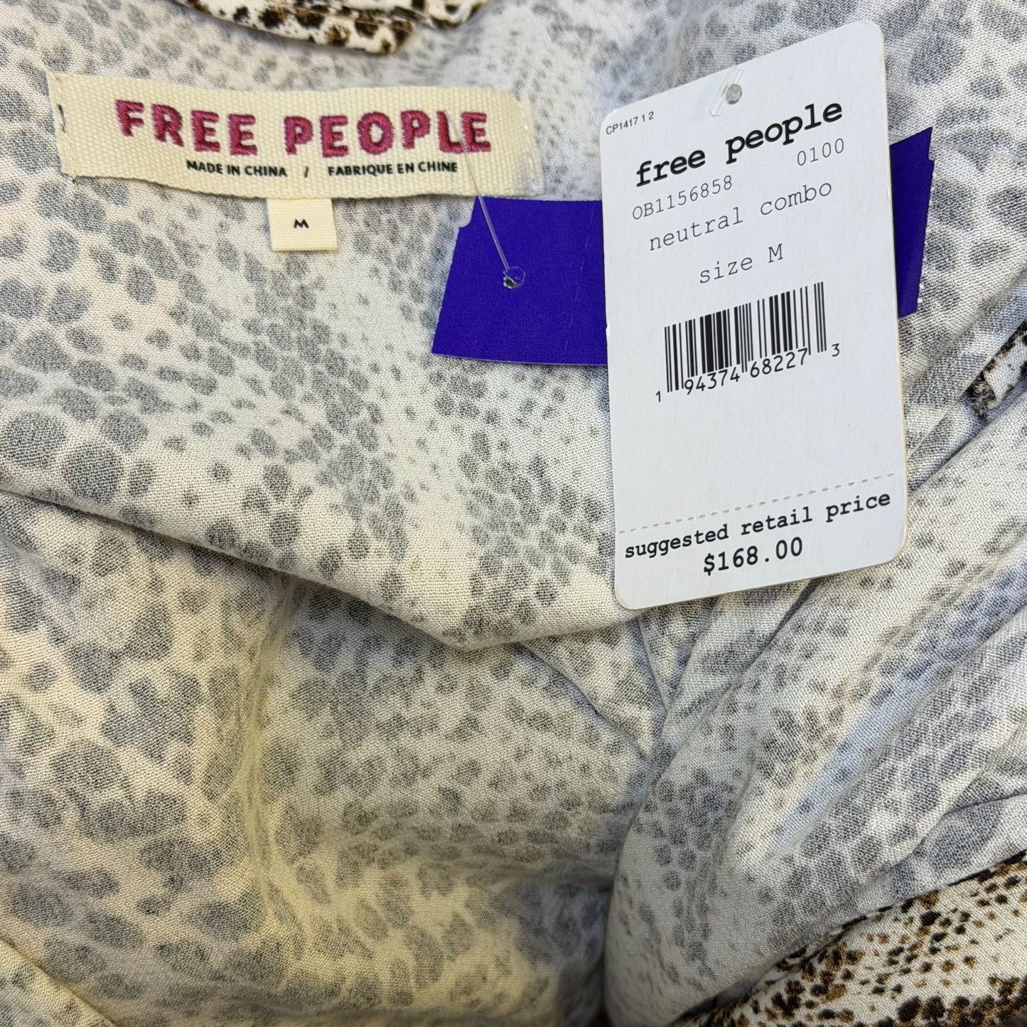 Free People Snake Print Long Duster Jacket Lightweight Open Front M