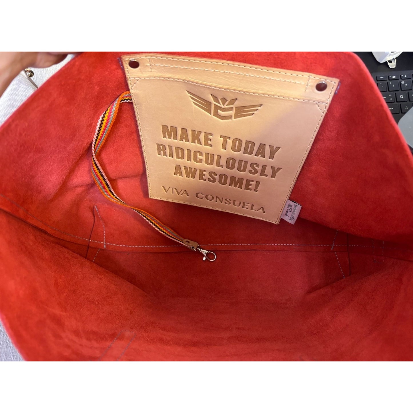 Consuela Viva Red Leather Tote Bag