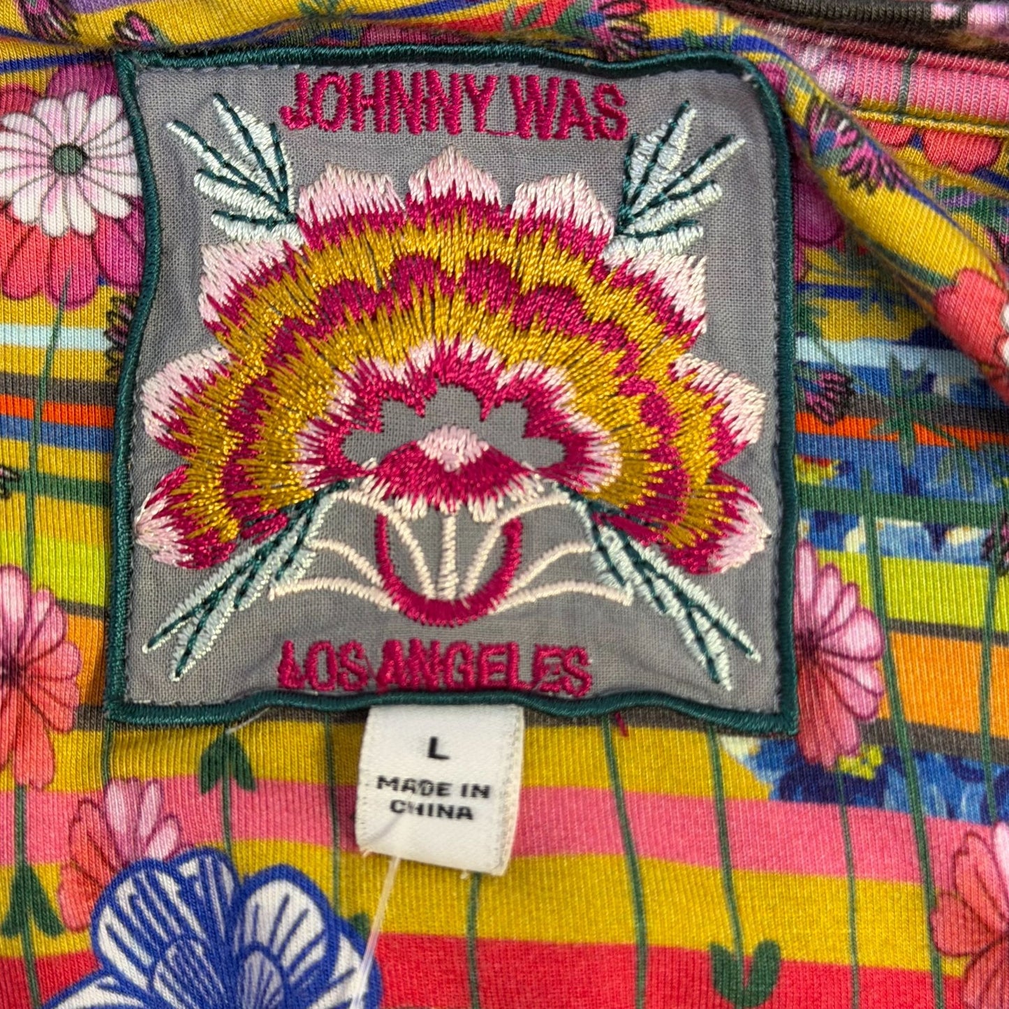 Johnny Was Floral Print T-Shirt Blouse Multicolor L