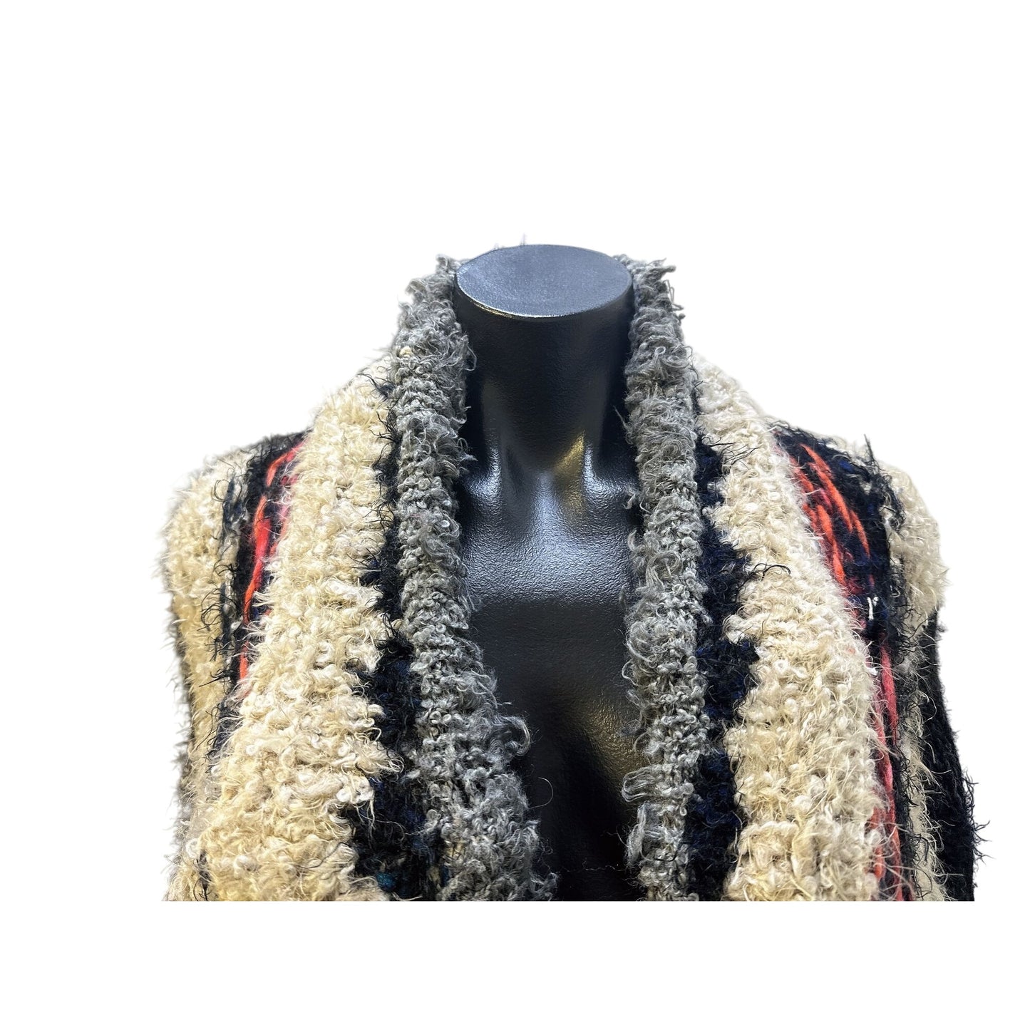 Free People Bohemian Open Front Knit Cardigan w/Patchwork Design Size S