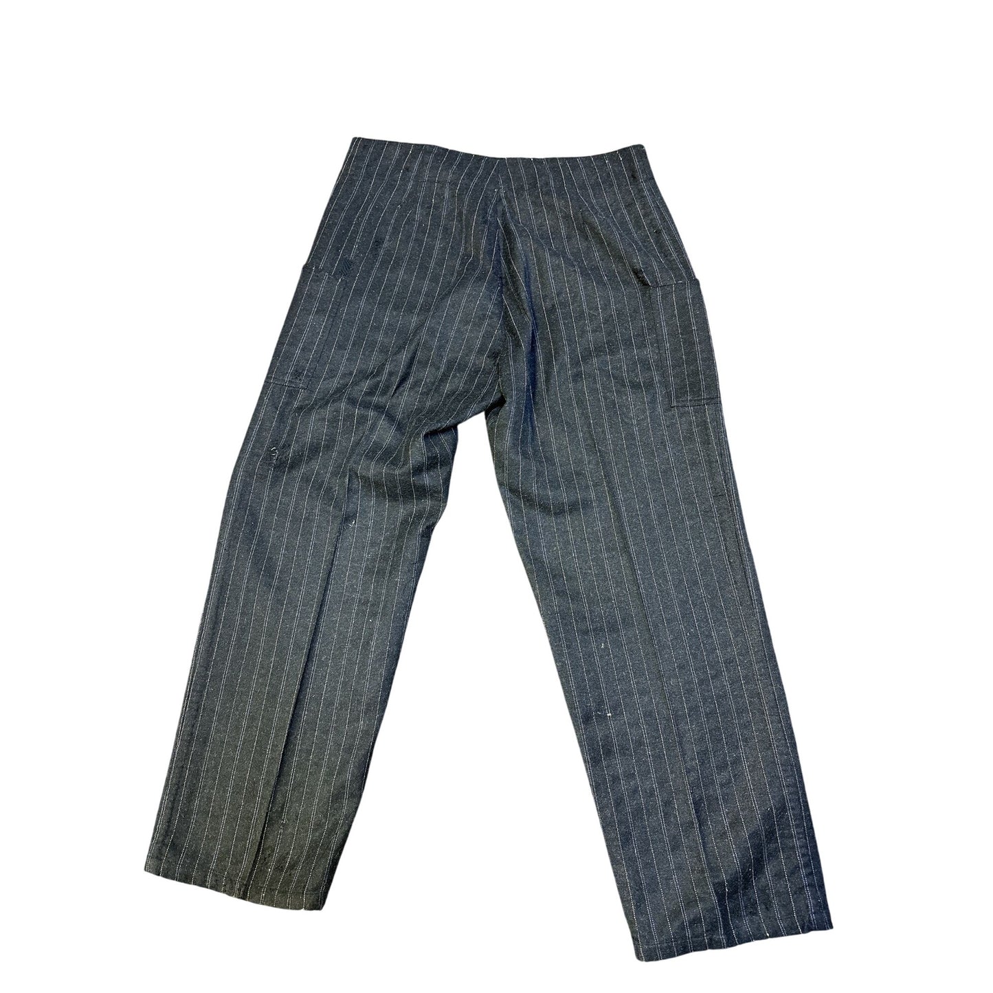 Magnolia Pearl Black Wool Pinstripe Wide-Leg Pants