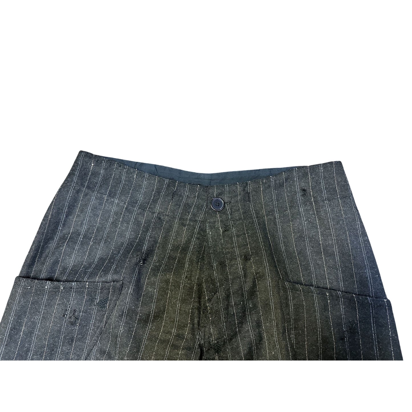 Magnolia Pearl Black Wool Pinstripe Wide-Leg Pants