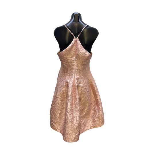 Halston Heritage Pink Textured Jacquard Fit & Flare Dress