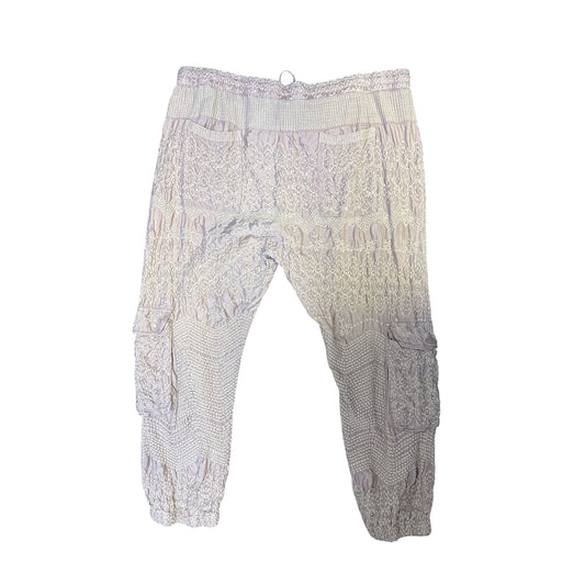 Johnny Was Embroidered Pink Pants w/ Elastic Waist