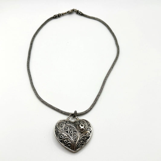 Brighton Treasures 925 Sterling Silver Heart Pendant Necklace