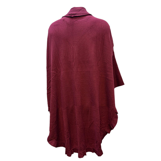 NWT Soft Surroundings Burgundy Draped Ruffle Open Front Cardigan L/XL
