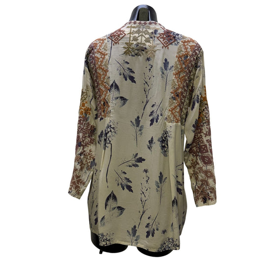 Johnny Was Floral Embroidered Blouse Multi-Color Long Sleeve S