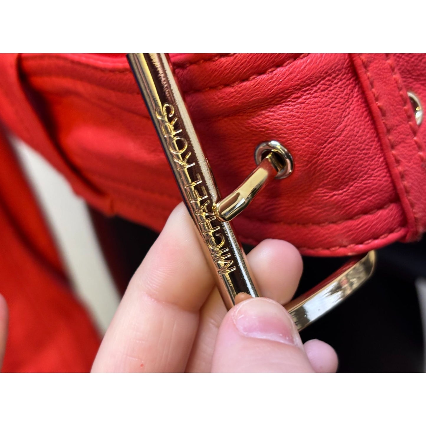 Michael Kors Red Lambskin Leather Jacket Size S