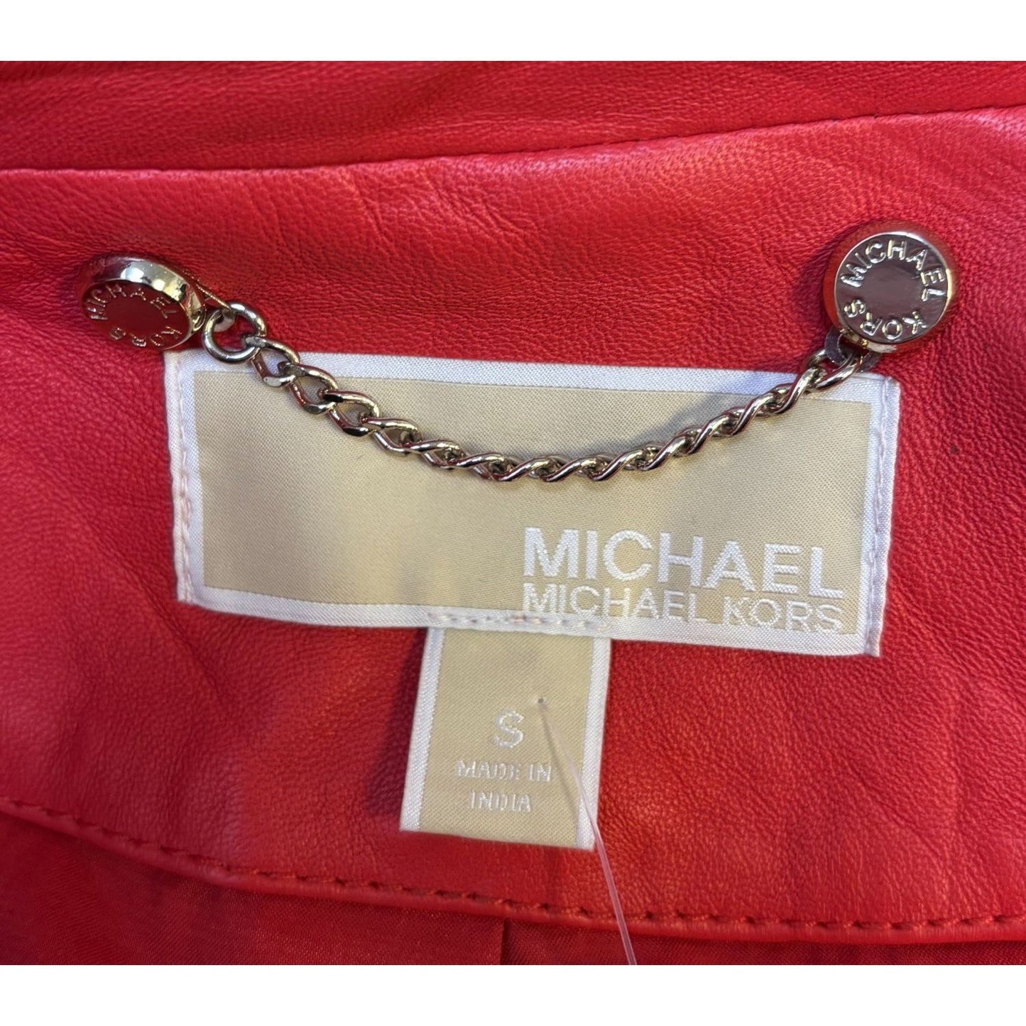 Michael Kors Red Lambskin Leather Jacket Size S