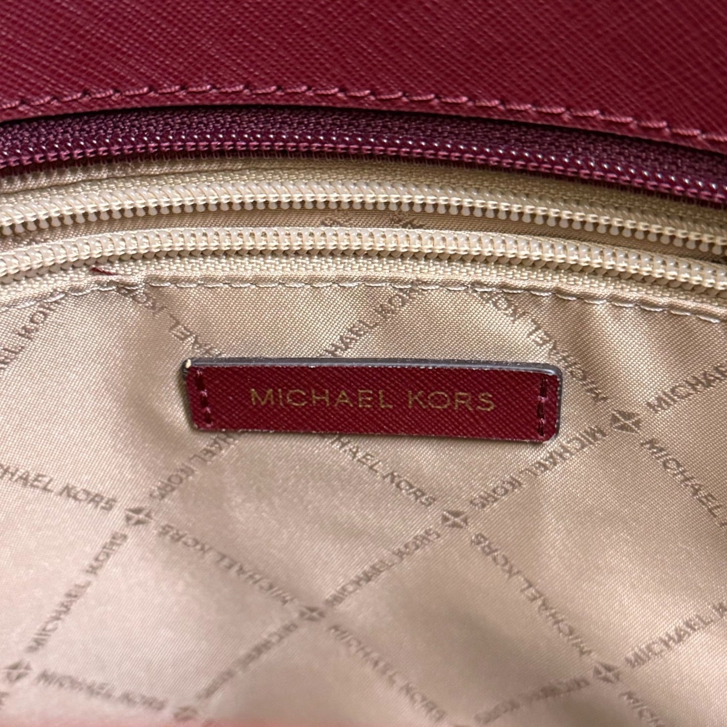 Michael Kors Jet Set Saffiano Leather Tote Dark Cherry Large
