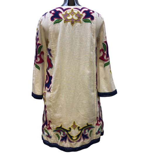 NWT Maeve Anthropologie Embroidered Dress White Multi XS