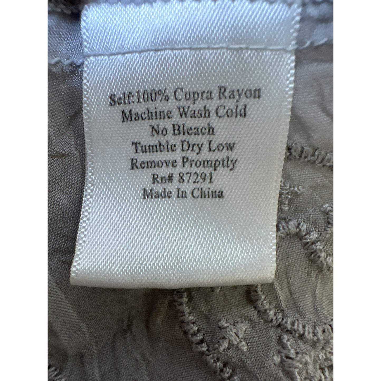 Johnny Was Gray Button-Down Tunic Blouse w/Ruffled Cuffs & Textured Detail