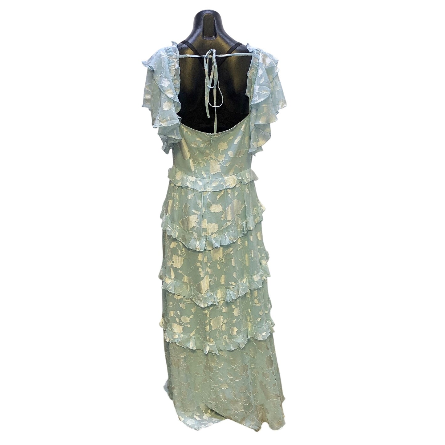 NWT Asos Design Blue Curve Tiered Ruffle Maxi Dress w/Floral Print Size 16