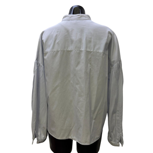 Marc O'Polo Light Blue Mandarin Collar Long-Sleeve Blouse Size 38/M