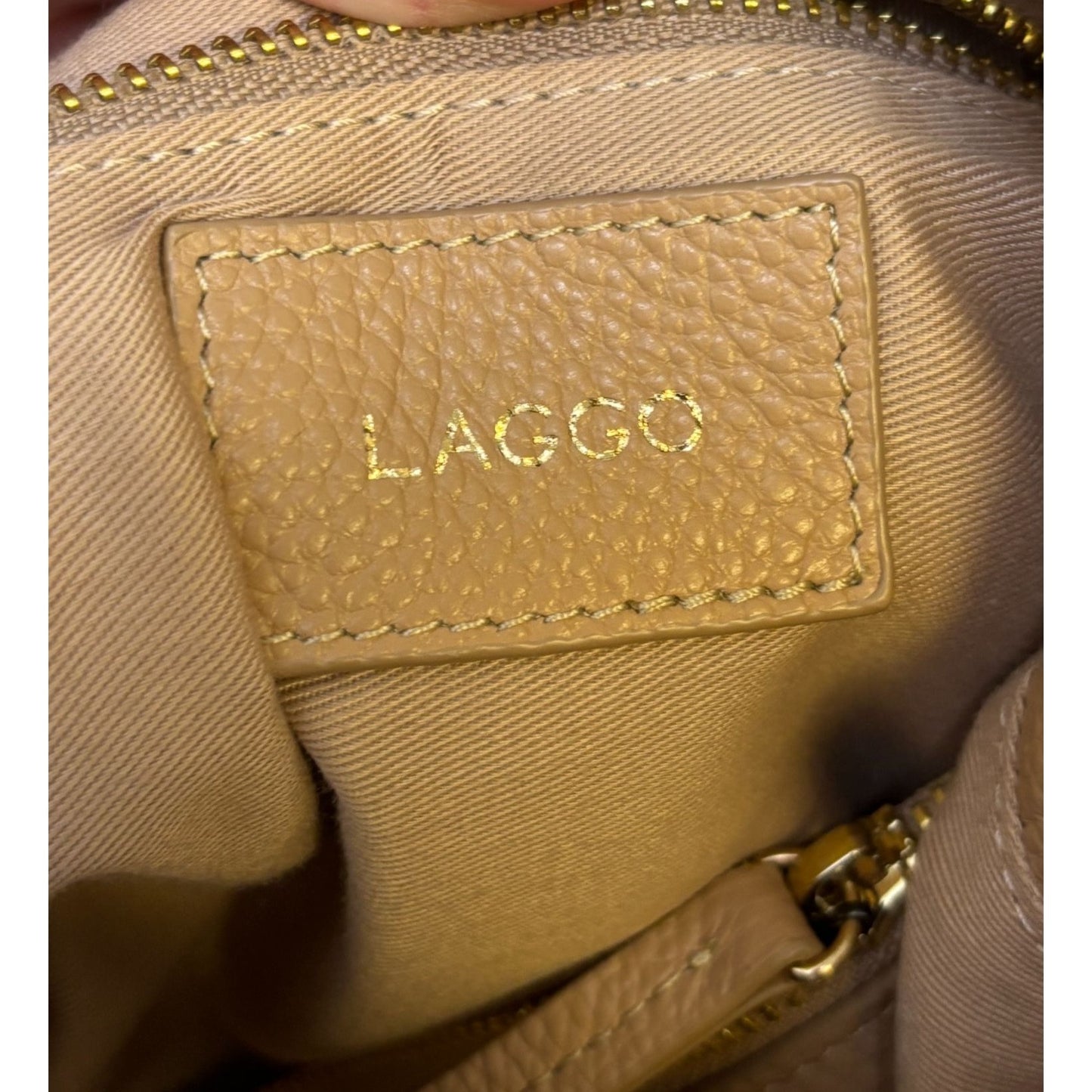 Laggo Soft Leather Hobo Shoulder Bag Camel Textured Handbag