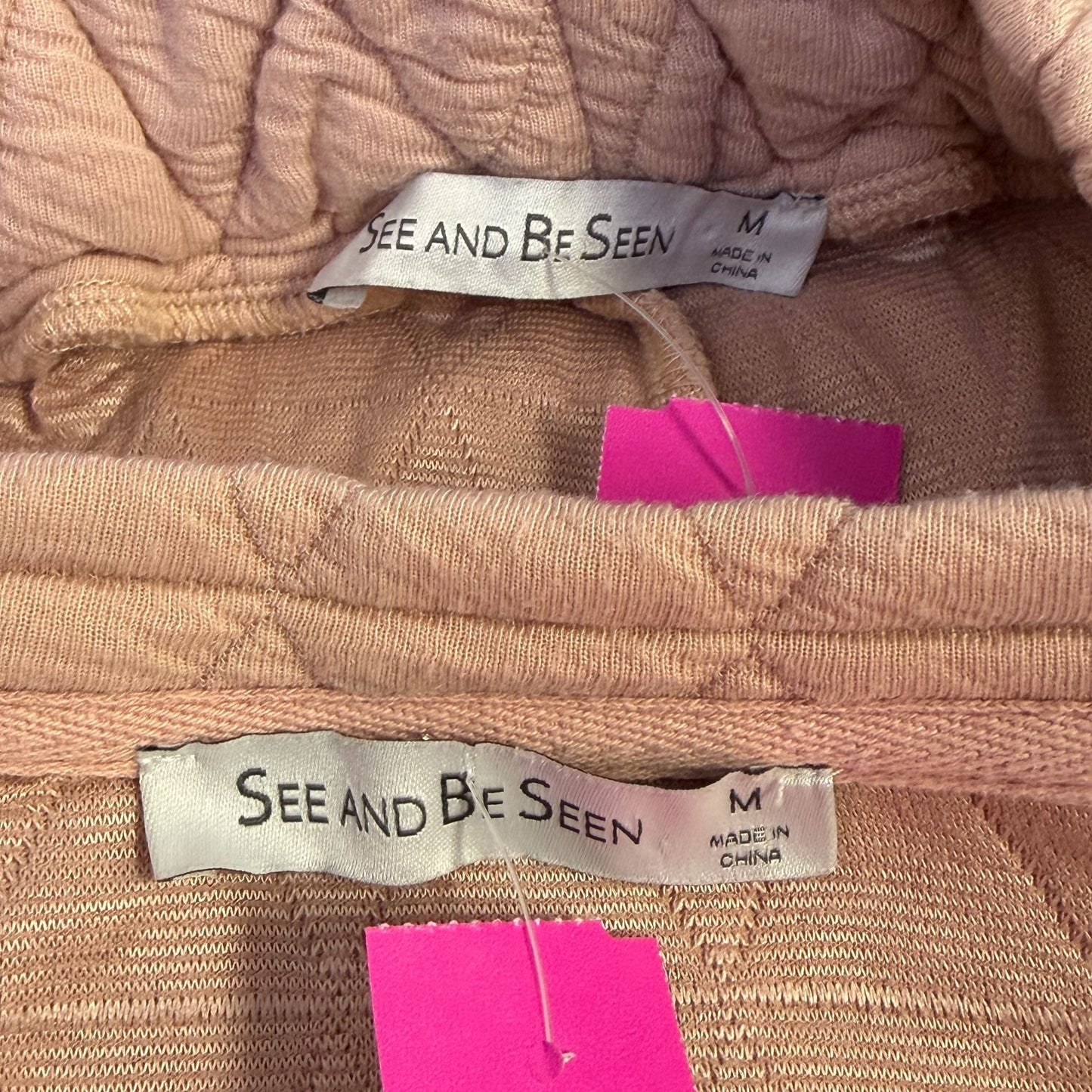 See And Be Seen 2pc Blouse & Shorts Pink Brown M