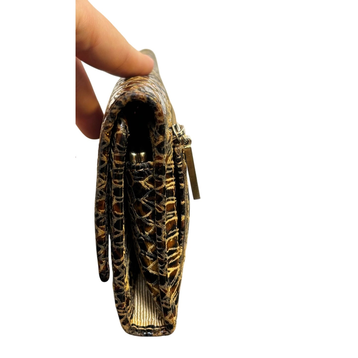 Hobo Animal Print Clutch Wallet With Zip Pocket