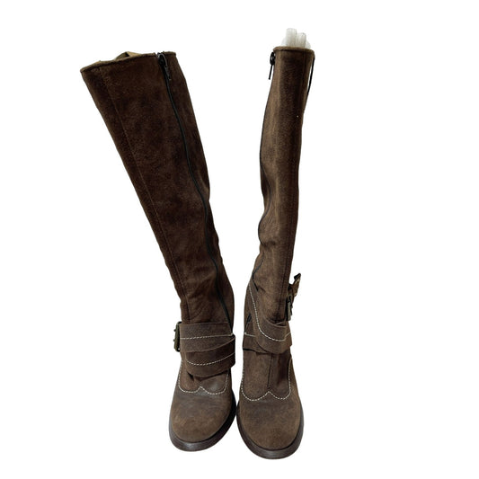 Antik Denim Brown Suede Knee High Boots Size 8