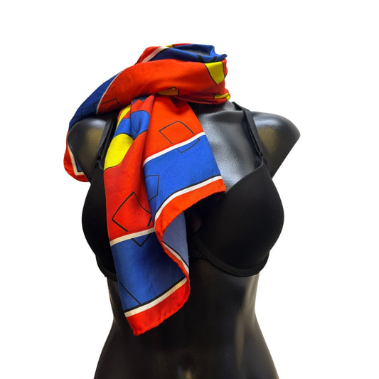 Ruggiero Bignard Flamingo Scarf With Geometric Patterns