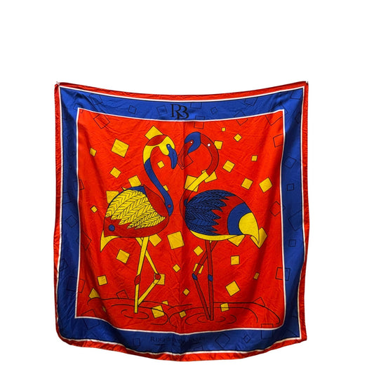 Ruggiero Bignard Flamingo Scarf With Geometric Patterns