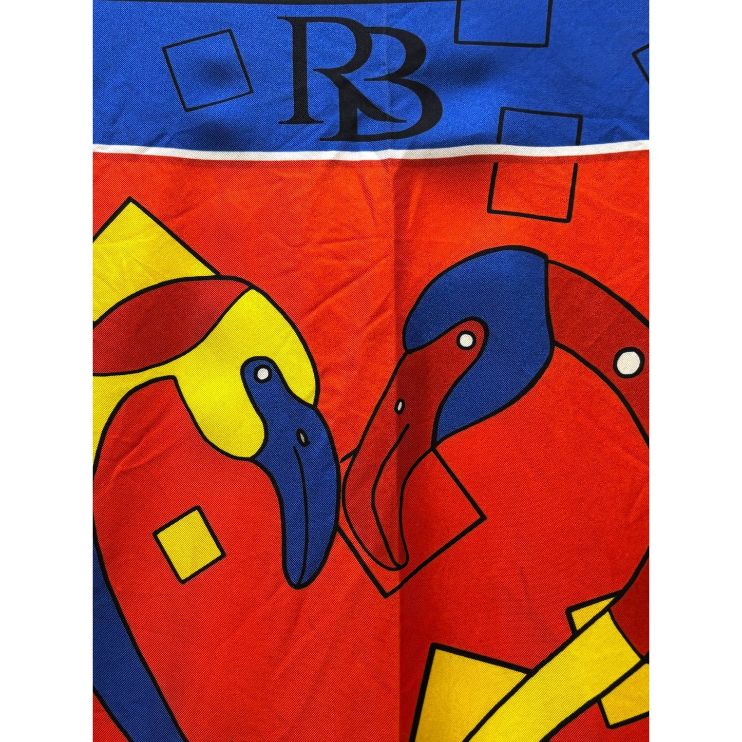 Ruggiero Bignard Flamingo Scarf With Geometric Patterns