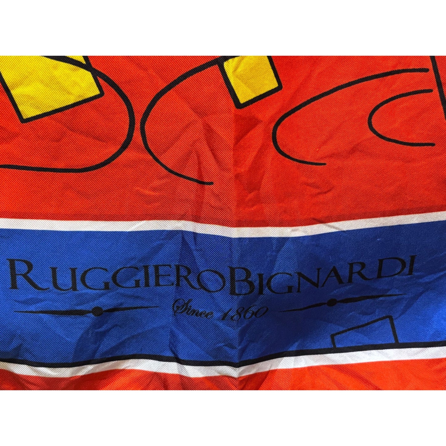 Ruggiero Bignard Flamingo Scarf With Geometric Patterns