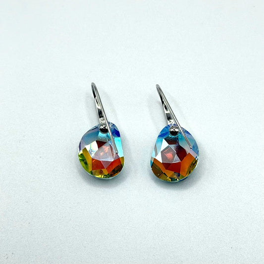 Swarovski Crystal Galet Crystal Drop Earrings In Silvertone