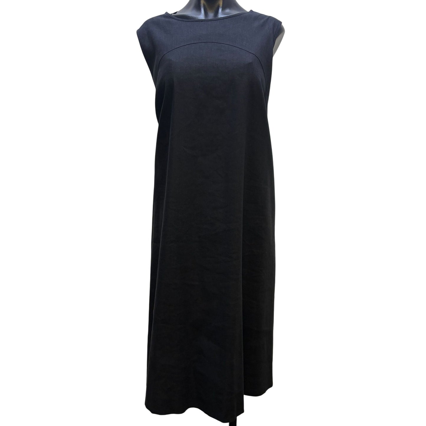 Lafayette 148 New York Black Sleeveless A-Line Dress XL