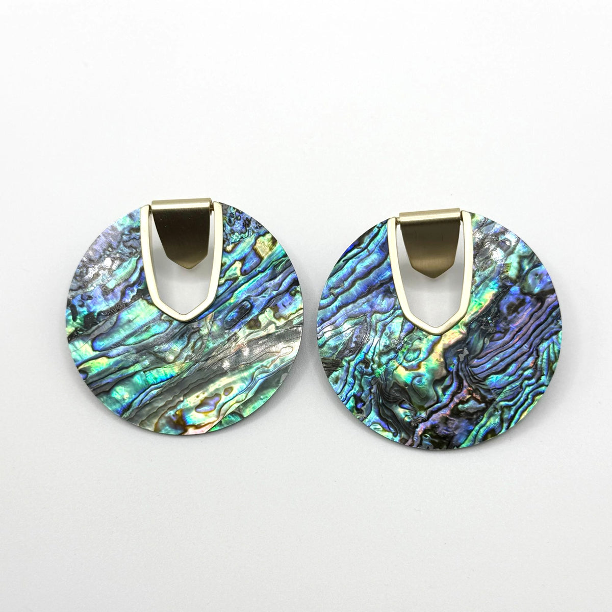 Kendra Scott Abalone Shell Statement Earrings With Gold Accents