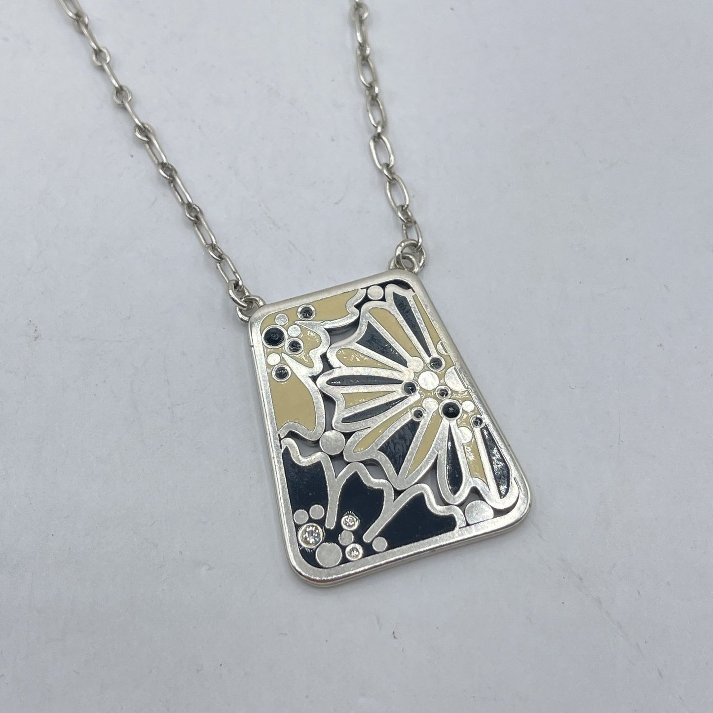 Brighton Floral-Inspired Silver Pendant Necklace With Adjustable Chain