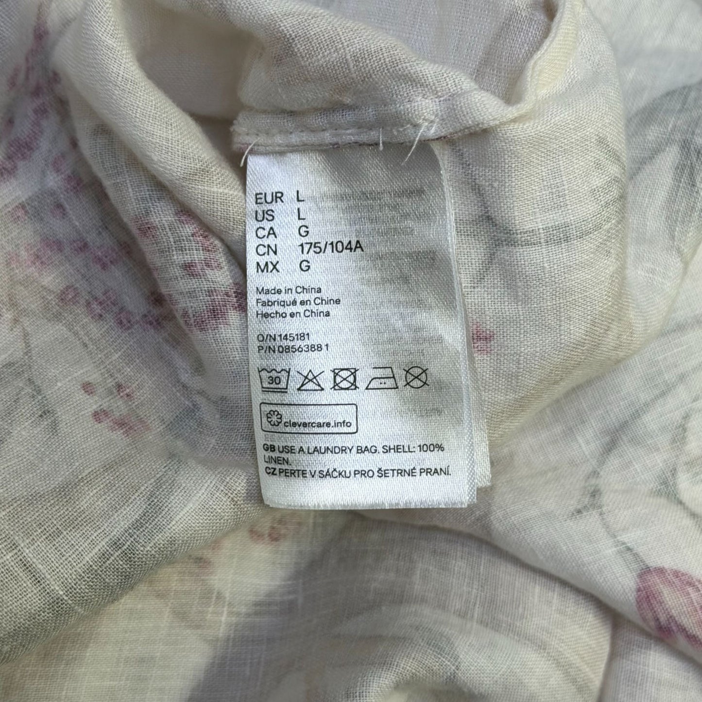 Johanna Ortiz For H&M Floral Print Linen Shirt Dress With Belt Tan & Pink L