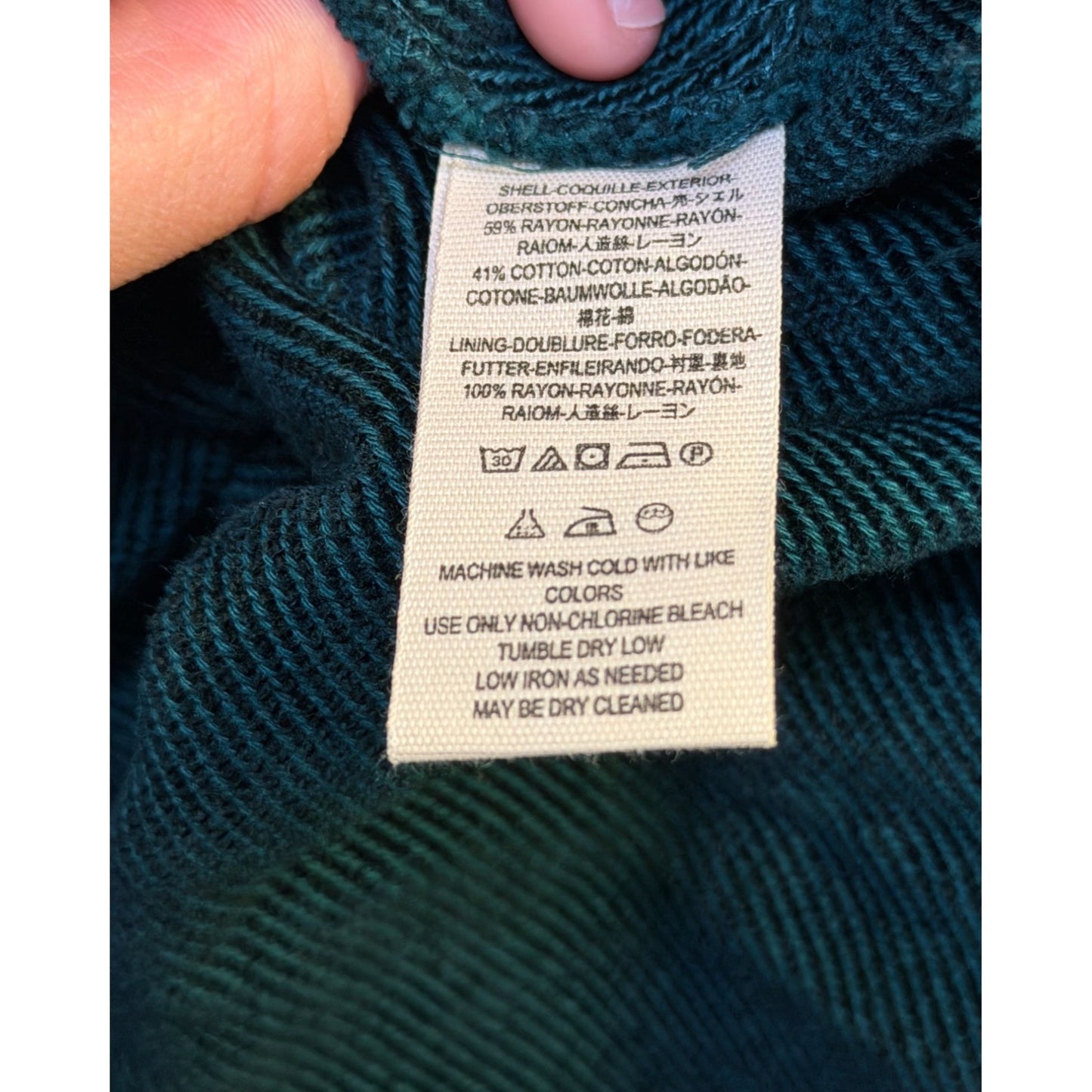 Free People Green Open Front Jacket With Button Embellishments & Flared Sleeves L
